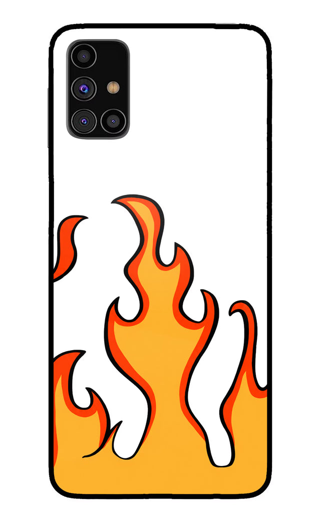 Fired Up – White Samsung M31s Glass Case