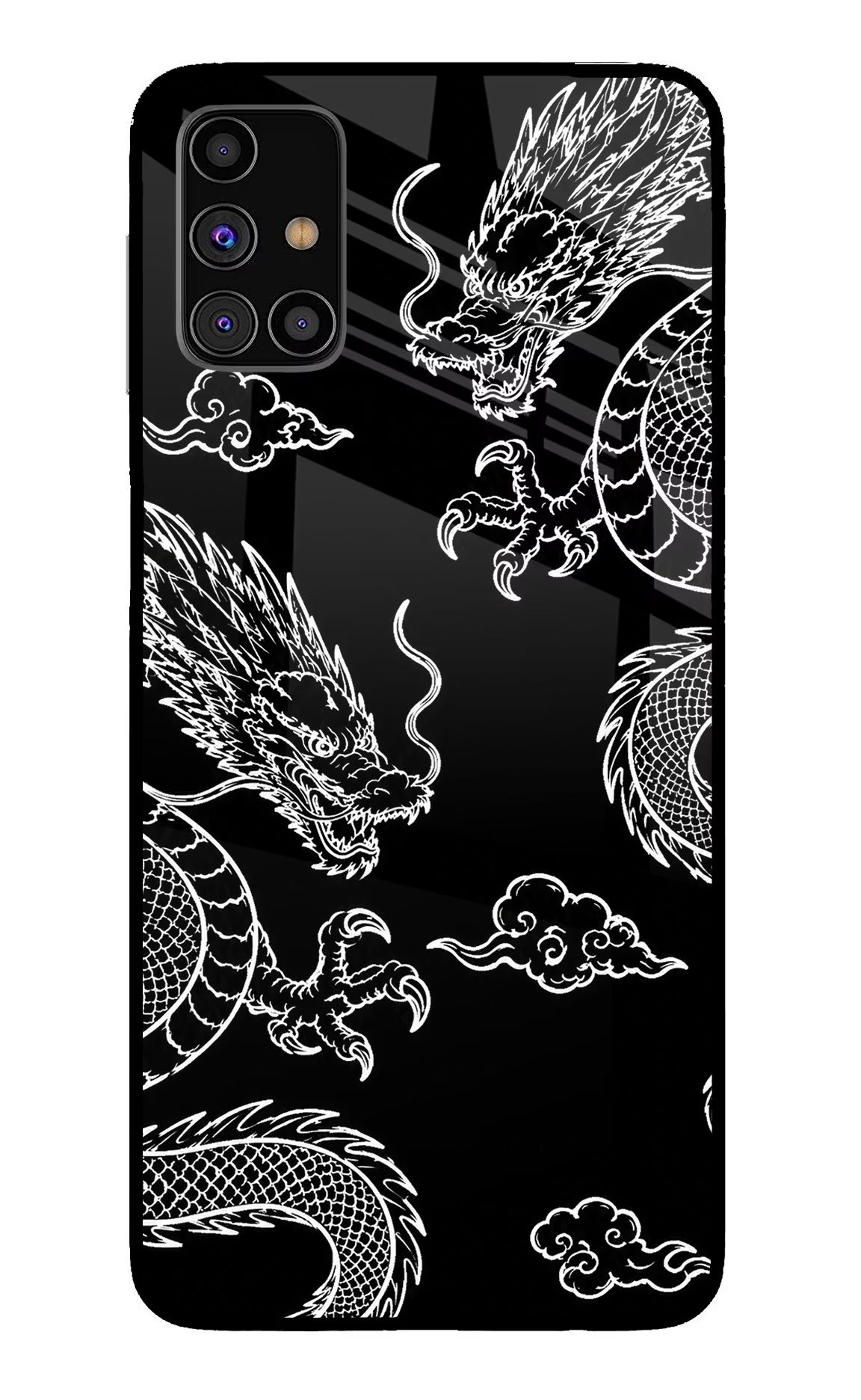 Twin Dragons Samsung M31s Glass Case