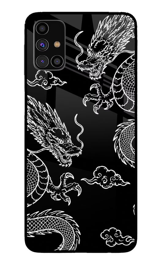 Twin Dragons Samsung M31s Glass Case