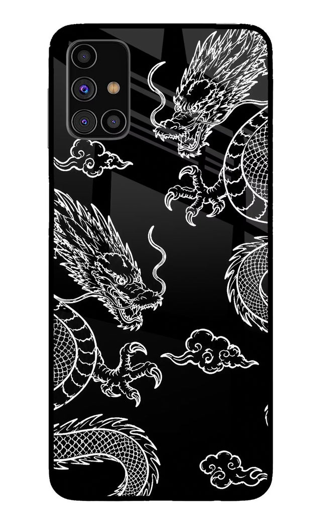 Twin Dragons Samsung M31s Glass Case