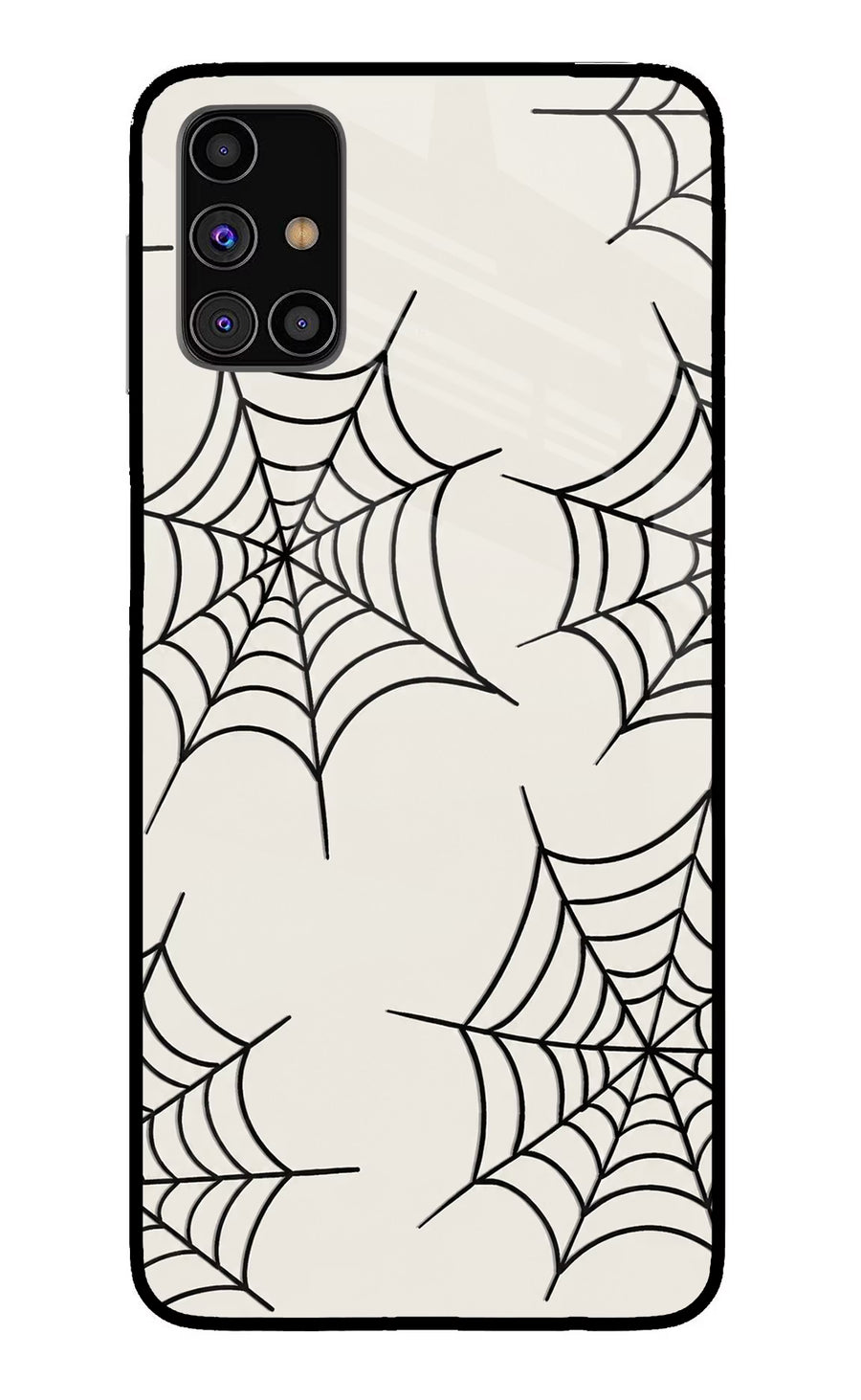 Spider Web Samsung M31s Back Cover, Glass case
