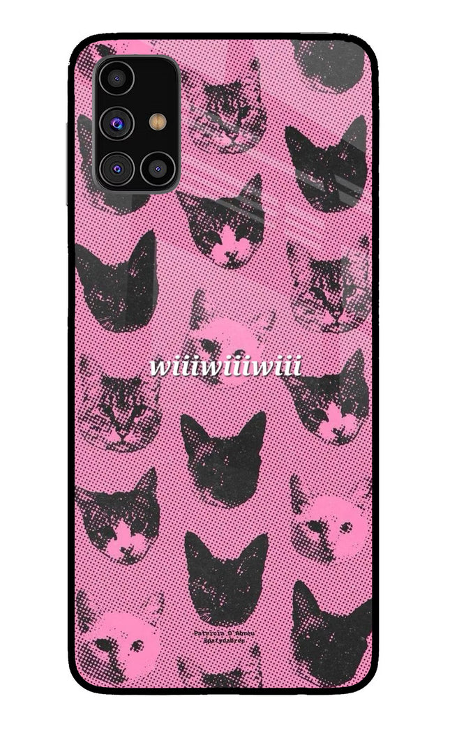 Pink Cats Samsung M31s Glass Case