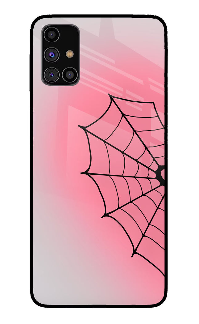 Pink Web Samsung M31s Glass Case