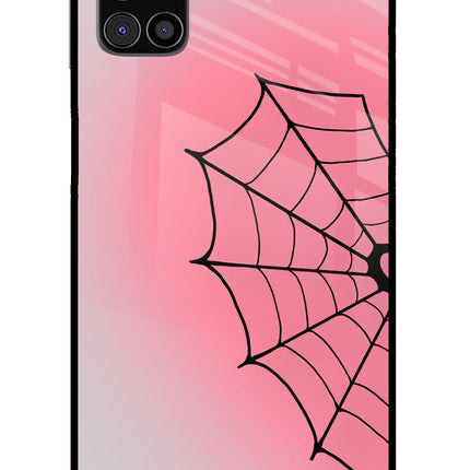 Pink Web Samsung M31s Glass Case Back Cover by Casekaro