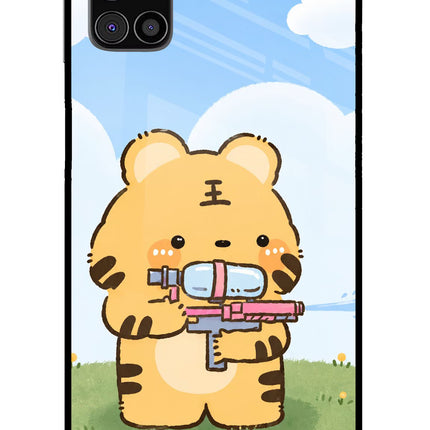Tiger Treat Samsung M31s Glass Case Back Cover by Casekaro