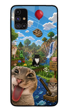 Minecraft Cat Chaos Samsung M31s Glass Case