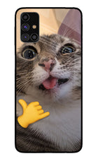 Silly Cat Call Samsung M31s Glass Case