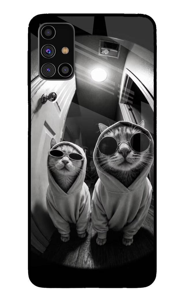Hood Cats Samsung M31s Glass Case