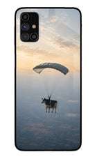 Skydiving Cow Samsung M31s Glass Case