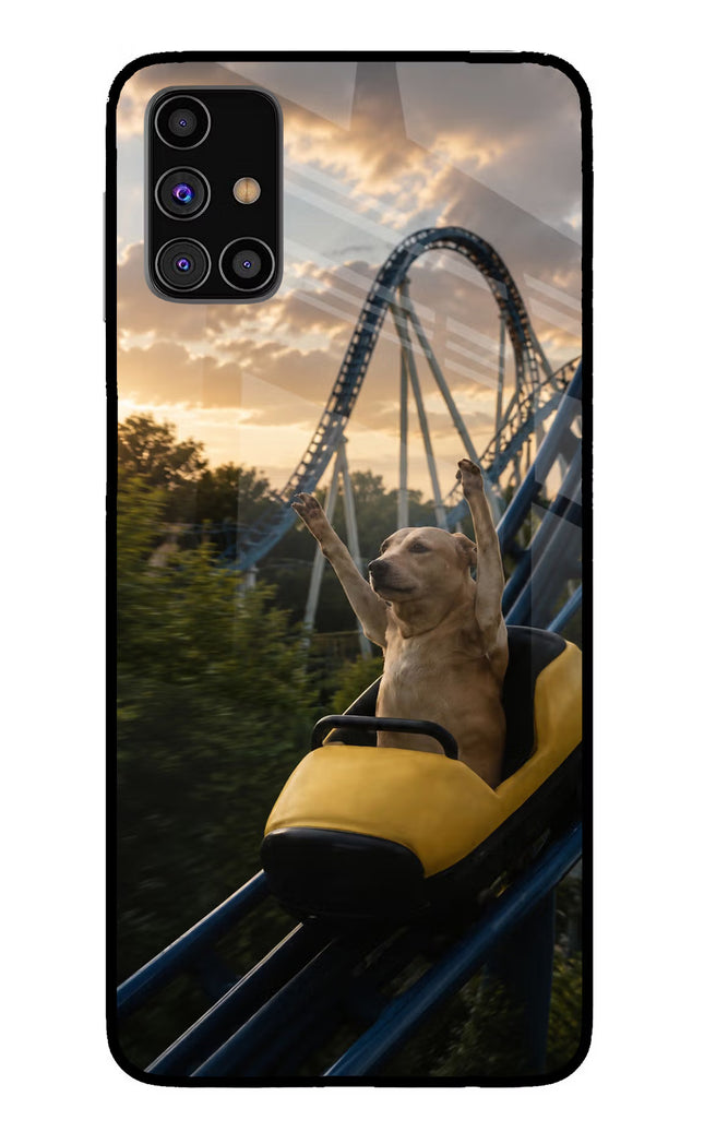 Rollercoaster Dog Samsung M31s Glass Case