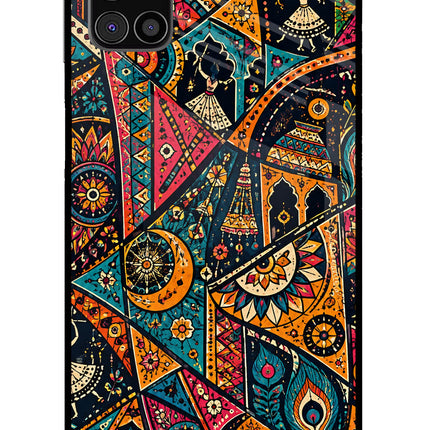 Folk Print Samsung M31s Glass Case