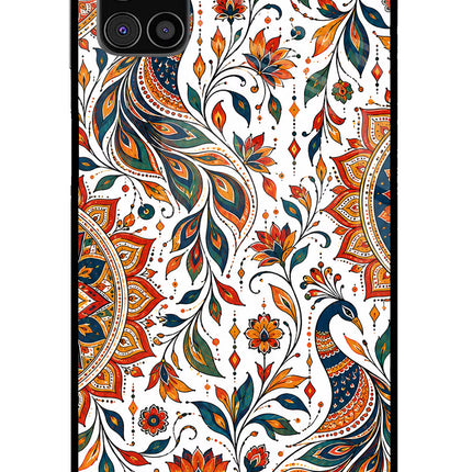 White Mayura Samsung M31s Glass Case