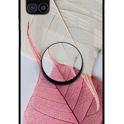 White Pink Leaf Samsung M31s Pop Case by Casekaro
