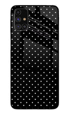 White Dots Samsung M31s Glass Case