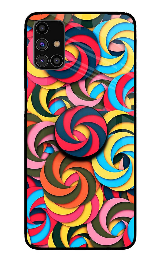 Spiral Pattern Samsung M31s Glass Case