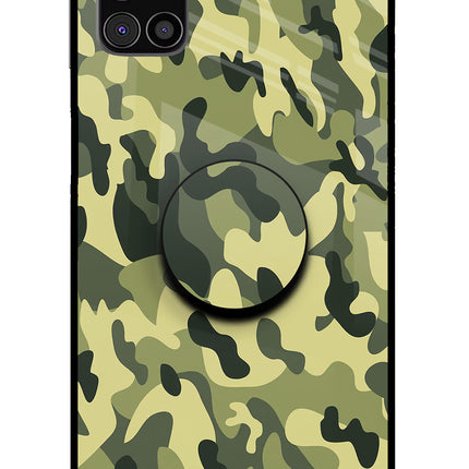 Camouflage Samsung M31s Glass Case