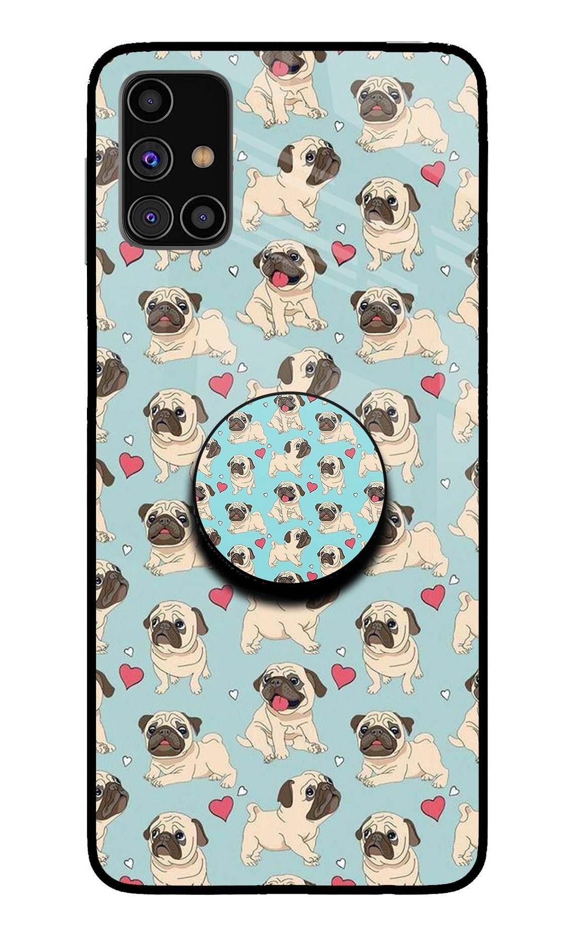 Pug Dog Samsung M31s Glass Case