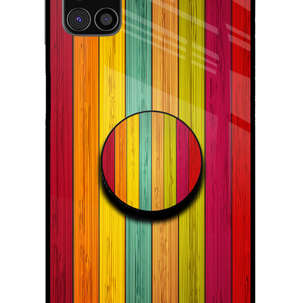Multicolor Wooden Samsung M31s Pop Case by Casekaro
