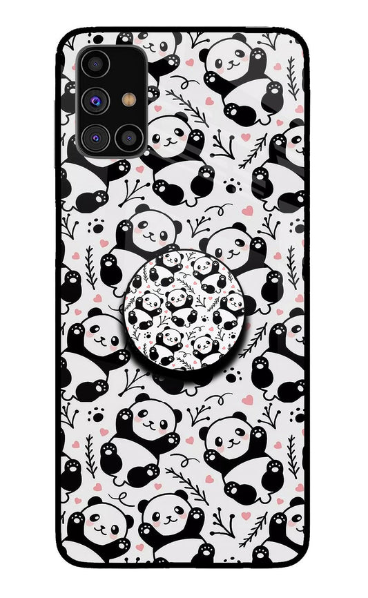 Cute Panda Samsung M31s Glass Case