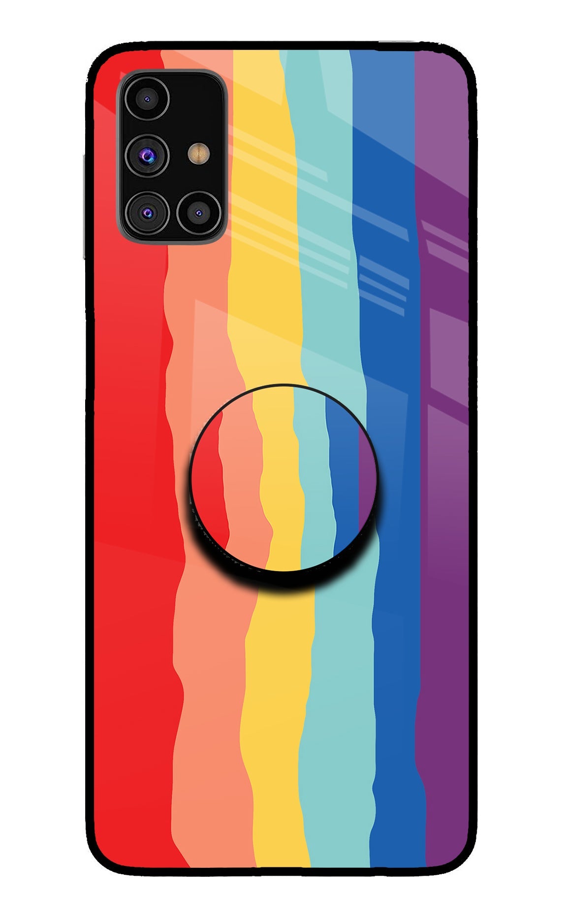 Rainbow Samsung M31s Glass Case