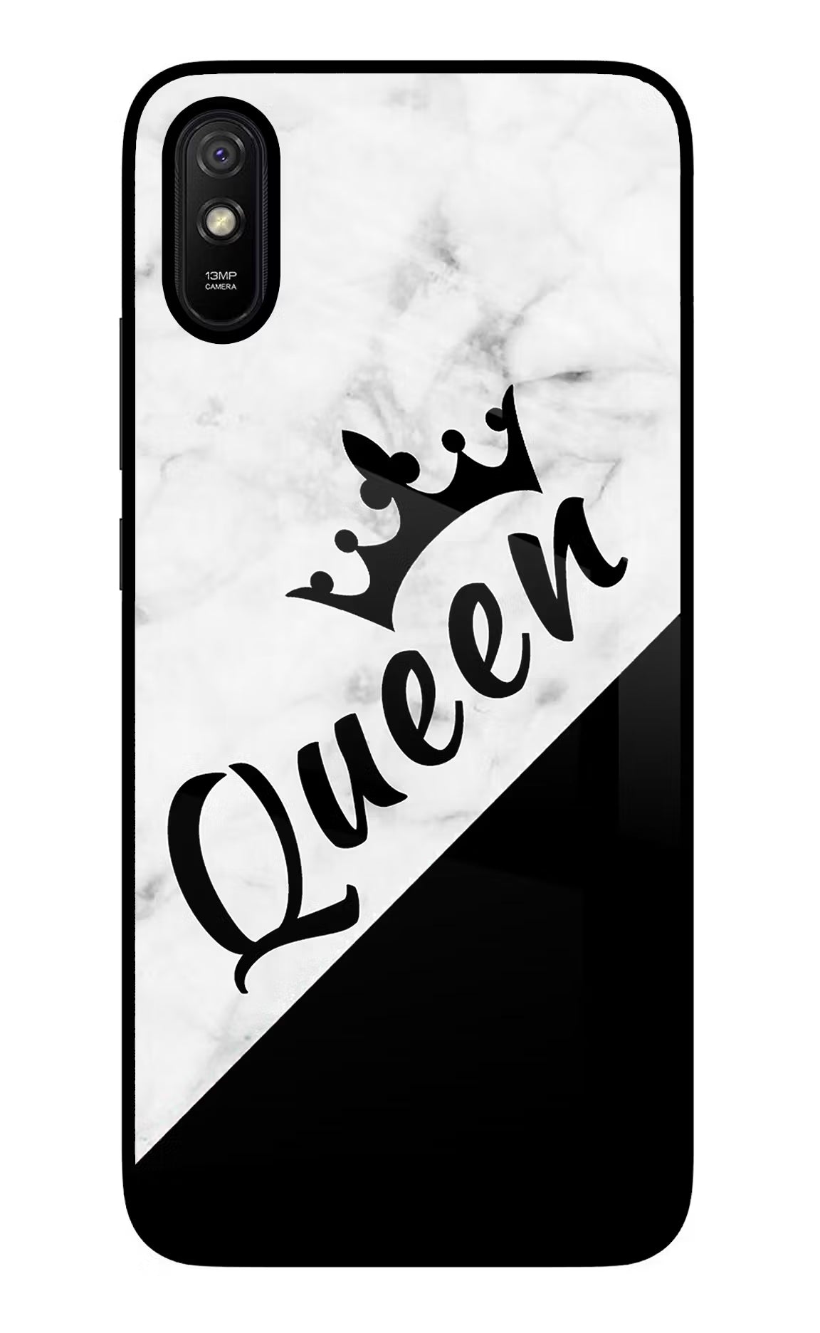 Queen Redmi 9A/9i Glass Case Back Cover by Casekaro