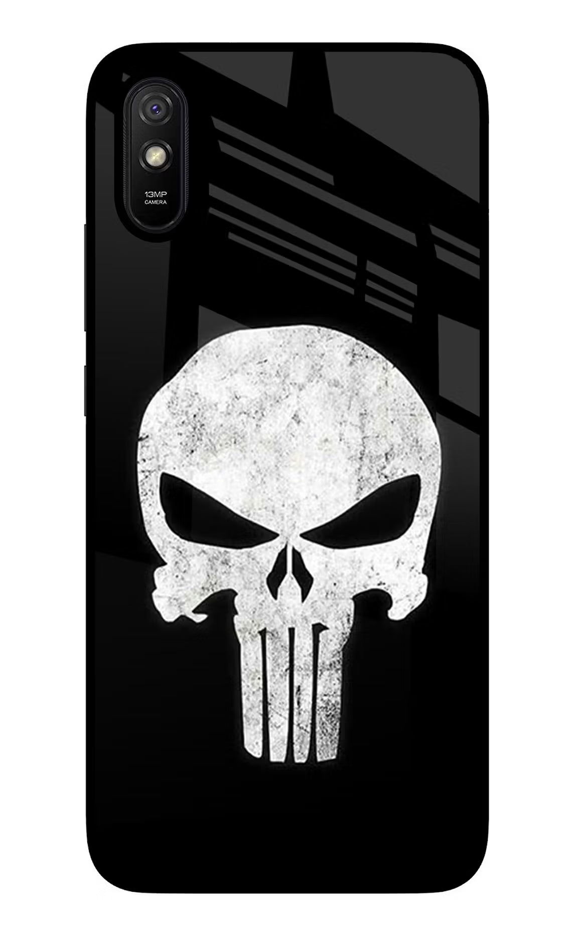 Punisher Skull Redmi 9A/9i Glass Case Back Cover by Casekaro