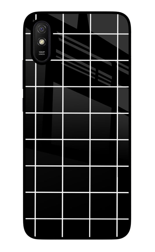 White Grid Redmi 9A/9i Glass Case