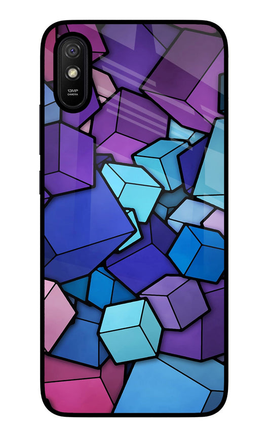 Cubic Abstract Redmi 9A/9i Glass Case