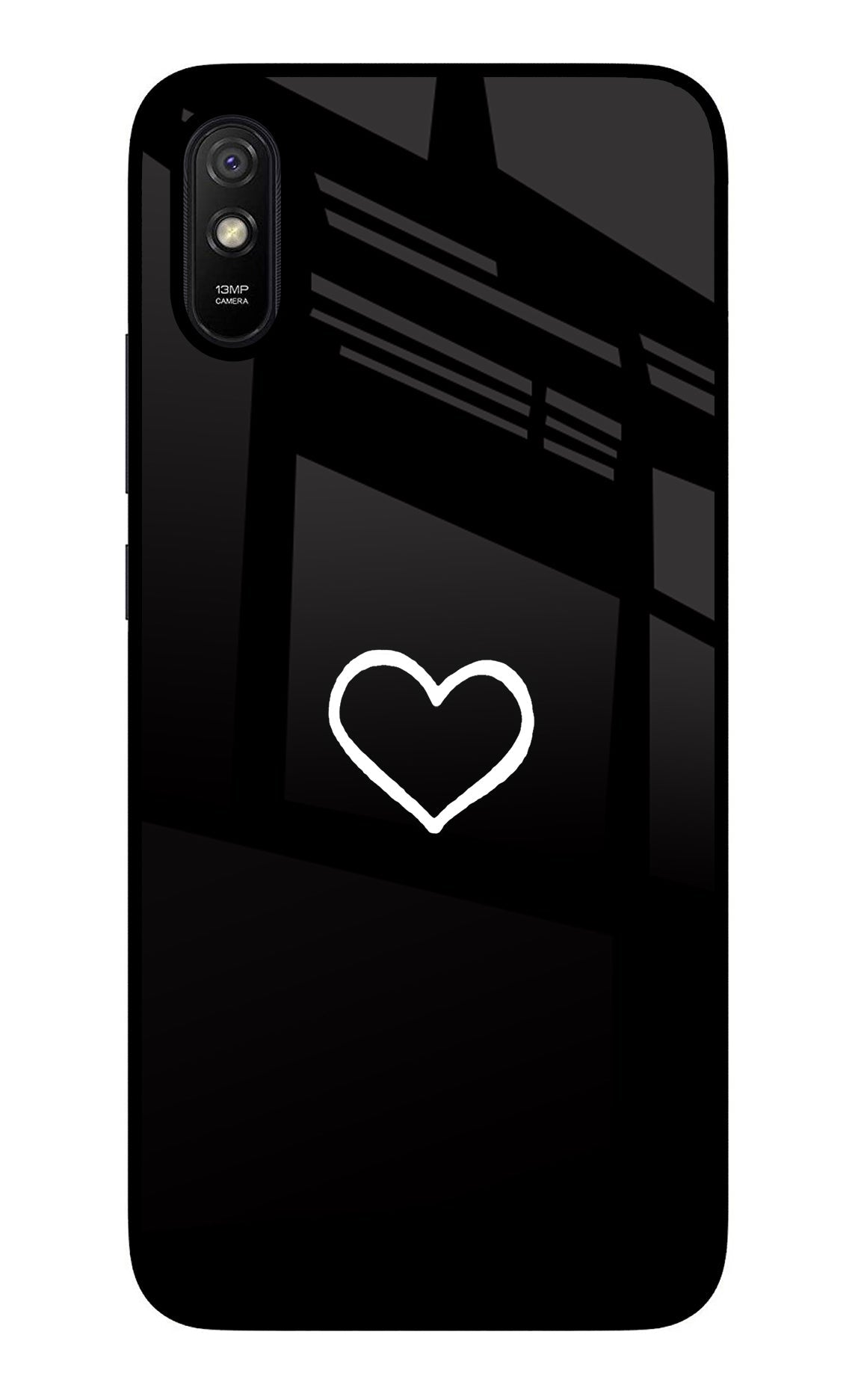 Heart Redmi 9A/9i Glass Case