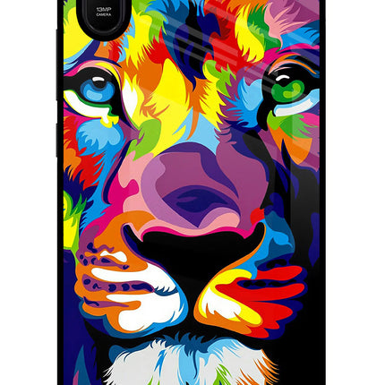 Lion Redmi 9A/9i Glass Case Back Cover by Casekaro
