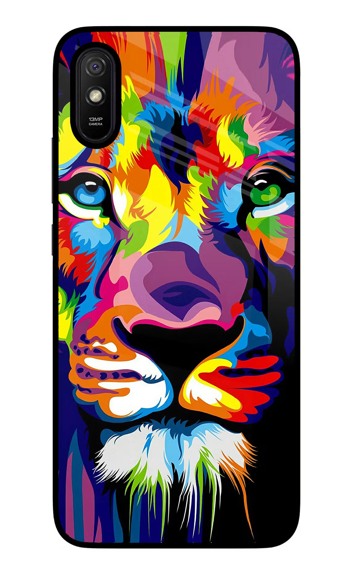 Lion Redmi 9A/9i Glass Case Back Cover by Casekaro