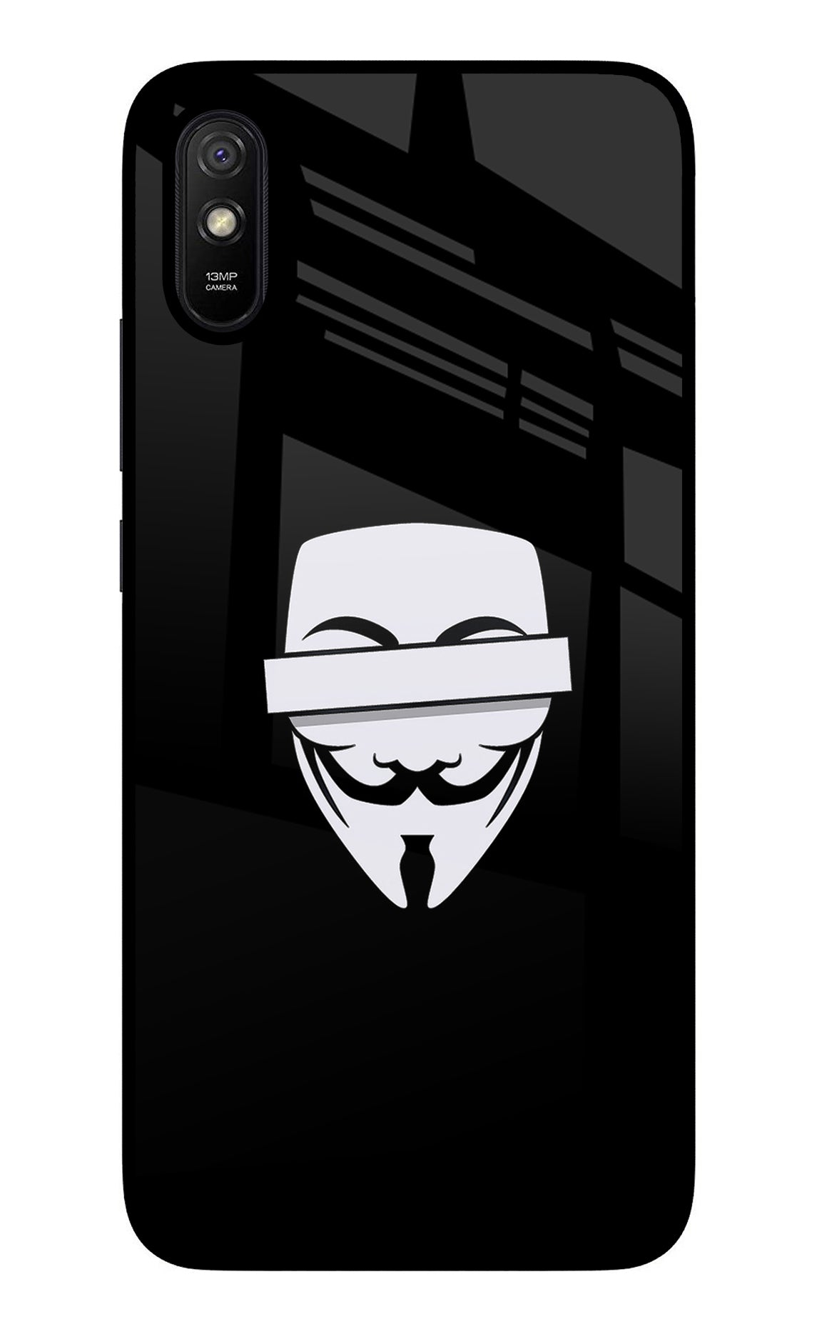 Anonymous Face Redmi 9A/9i Glass Case