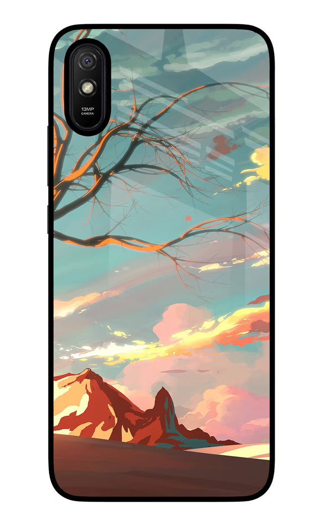Scenery Redmi 9A/9i Glass Case Back Cover by Casekaro