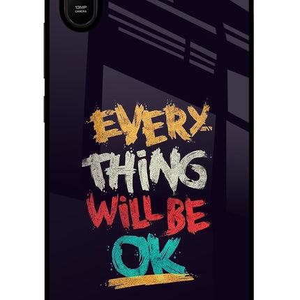 Everything Will Be Ok Redmi 9A/9i Glass Case Back Cover by Casekaro