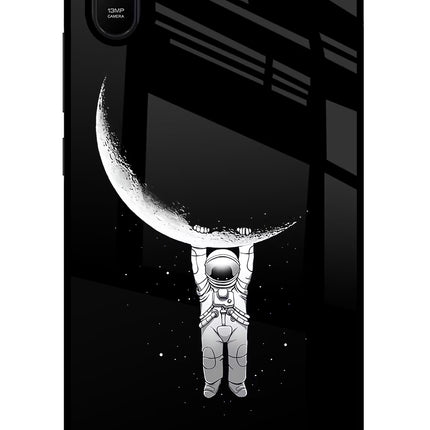Moon Space Redmi 9A/9i Glass Case Back Cover by Casekaro