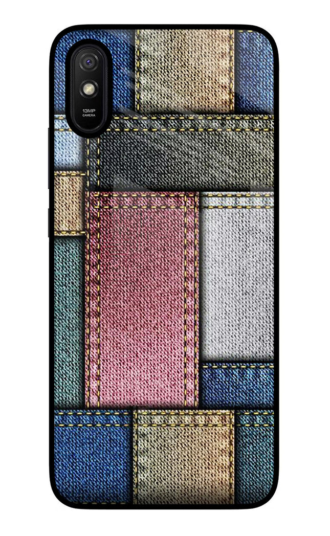 Multicolor Jeans Redmi 9A/9i Glass Case Back Cover by Casekaro