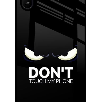 Don'T Touch My Phone Redmi 9A/9i Glass Case Back Cover by Casekaro