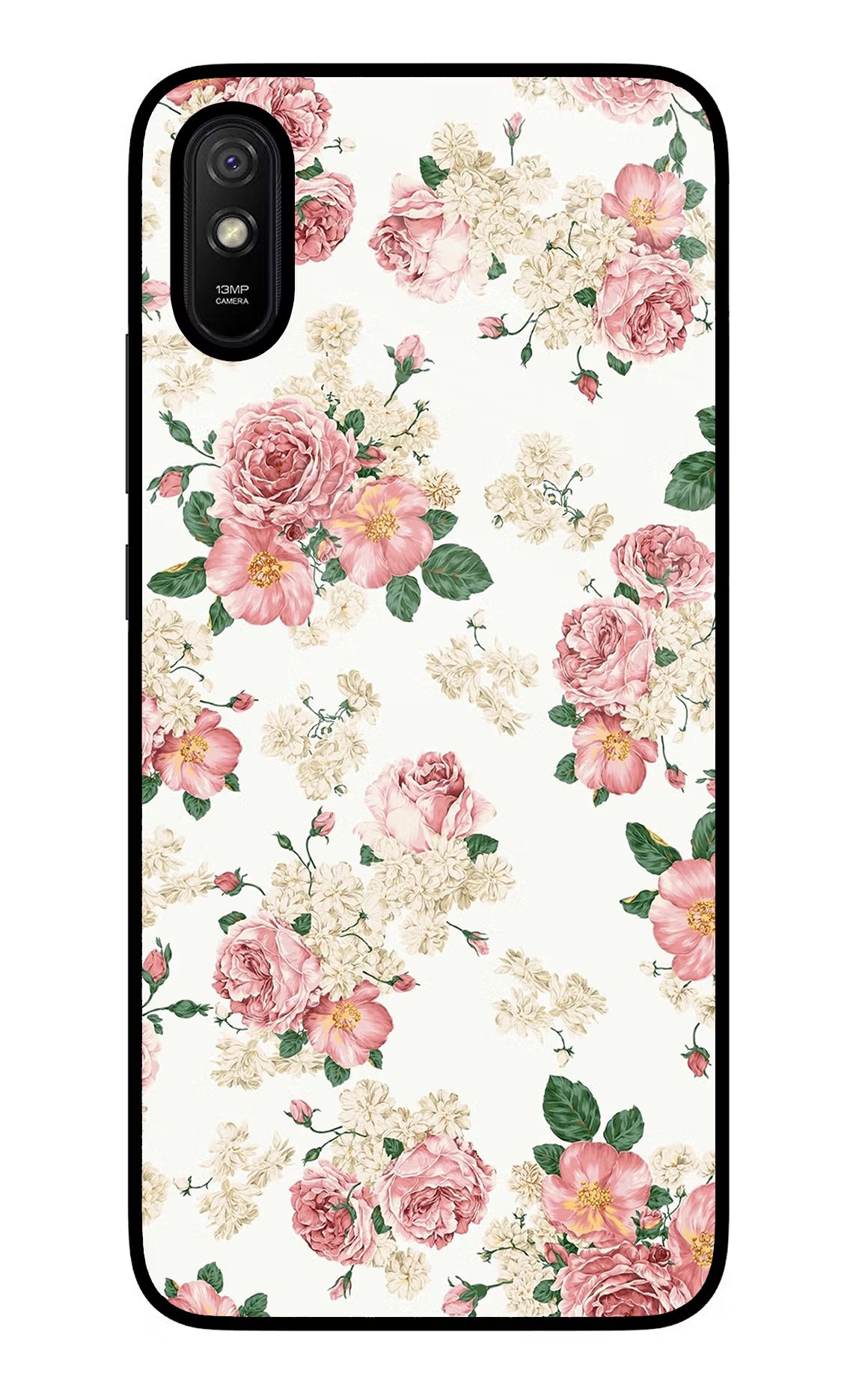 Flowers Redmi 9A/9i Glass Case Back Cover by Casekaro