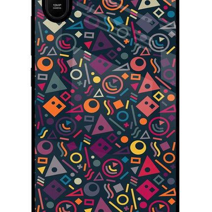 Geometric Abstract Redmi 9A/9i Glass Case Back Cover by Casekaro