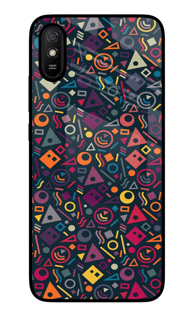 Geometric Abstract Redmi 9A/9i Glass Case Back Cover by Casekaro