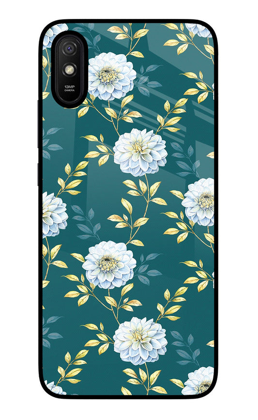 Flowers Redmi 9A/9i Glass Case