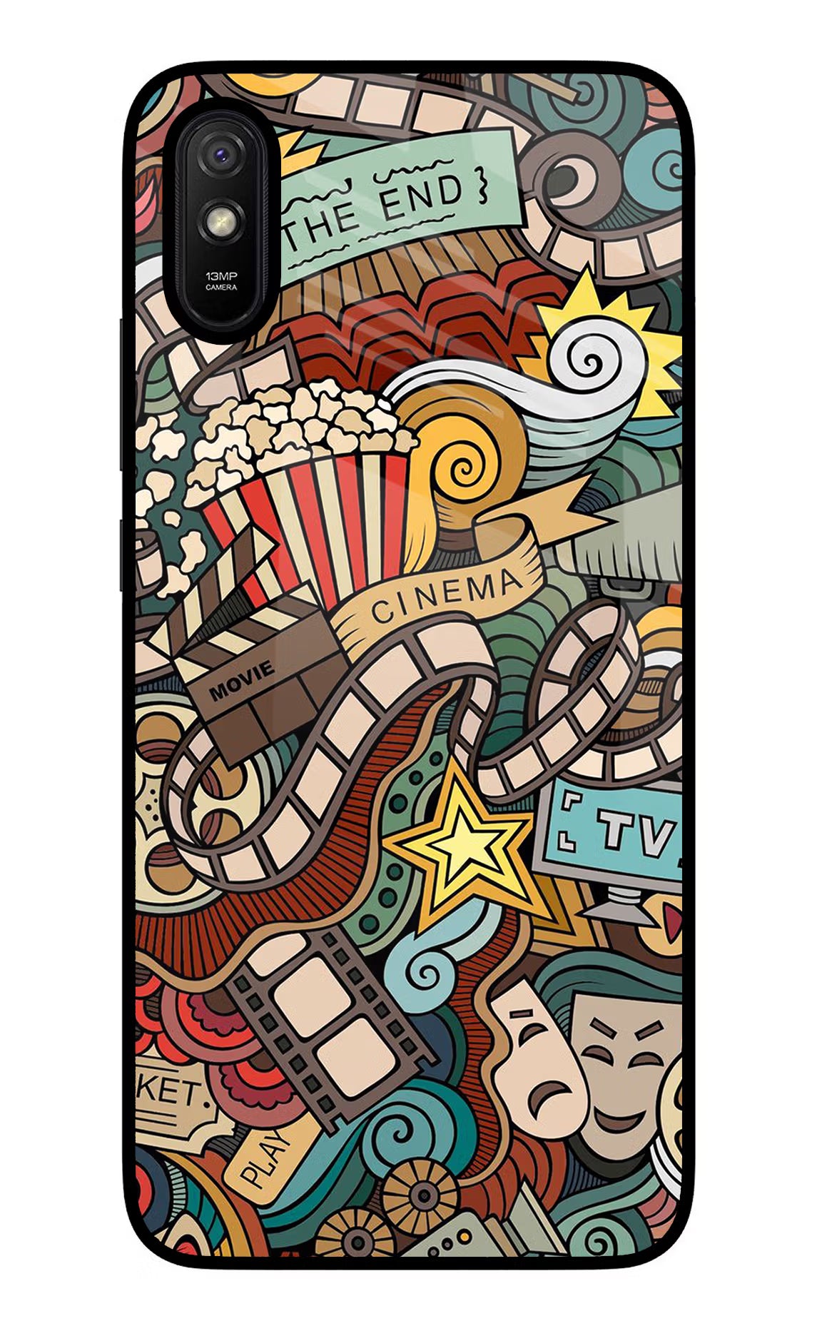 Cinema Abstract Redmi 9A/9i Glass Case Back Cover by Casekaro