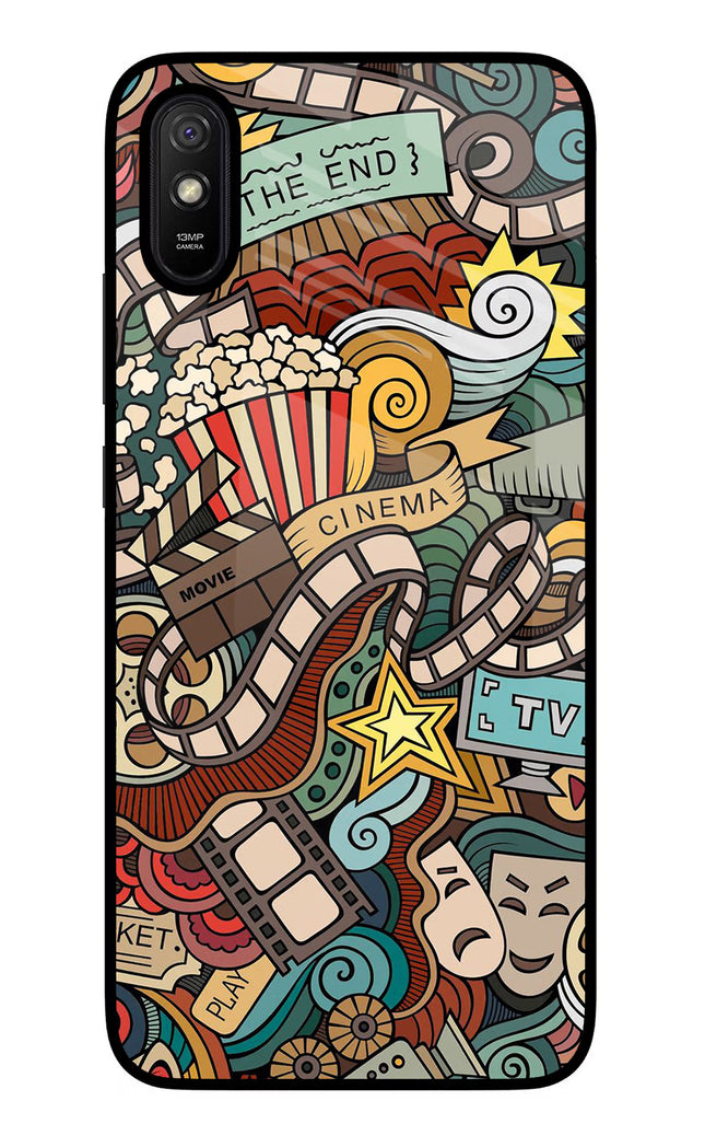 Cinema Abstract Redmi 9A/9i Glass Case Back Cover by Casekaro