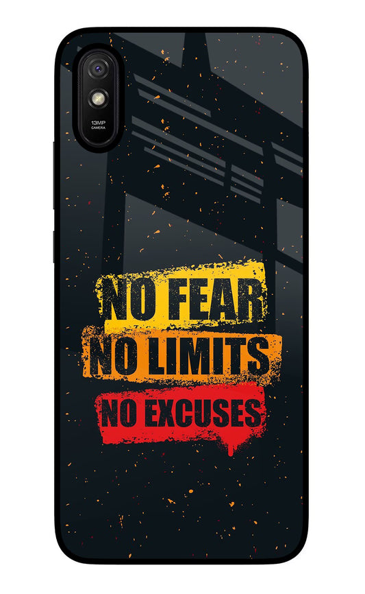 No Fear No Limits No Excuse Redmi 9A/9i Glass Case