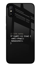Life Motto Code Redmi 9A/9i Glass Case Back Cover by Casekaro