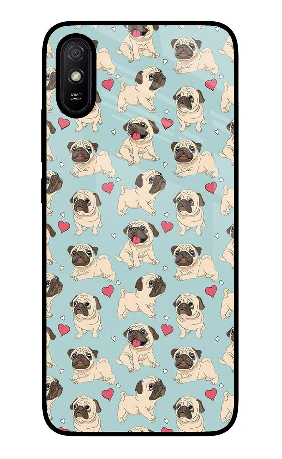 Pug Dog Redmi 9A/9i Back Cover, Glass case