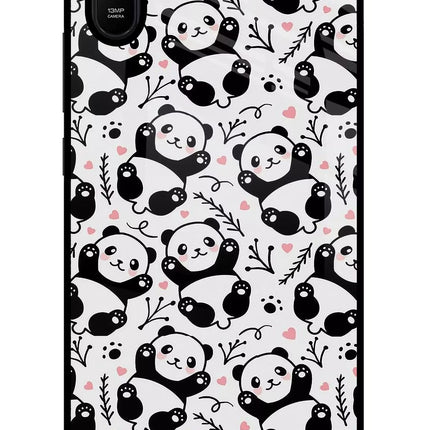 Cute Panda Redmi 9A/9i Glass Case Back Cover by Casekaro