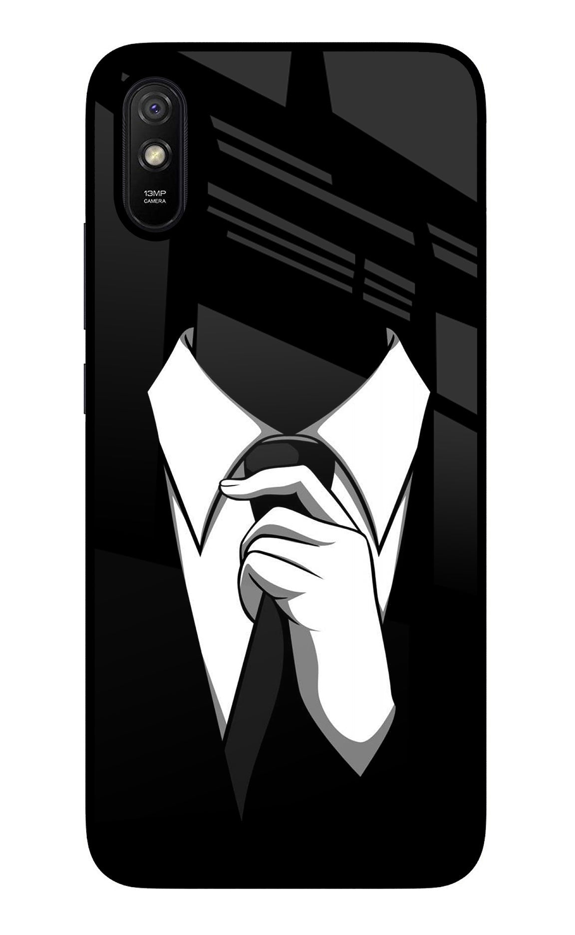 Black Tie Redmi 9A/9i Back Cover