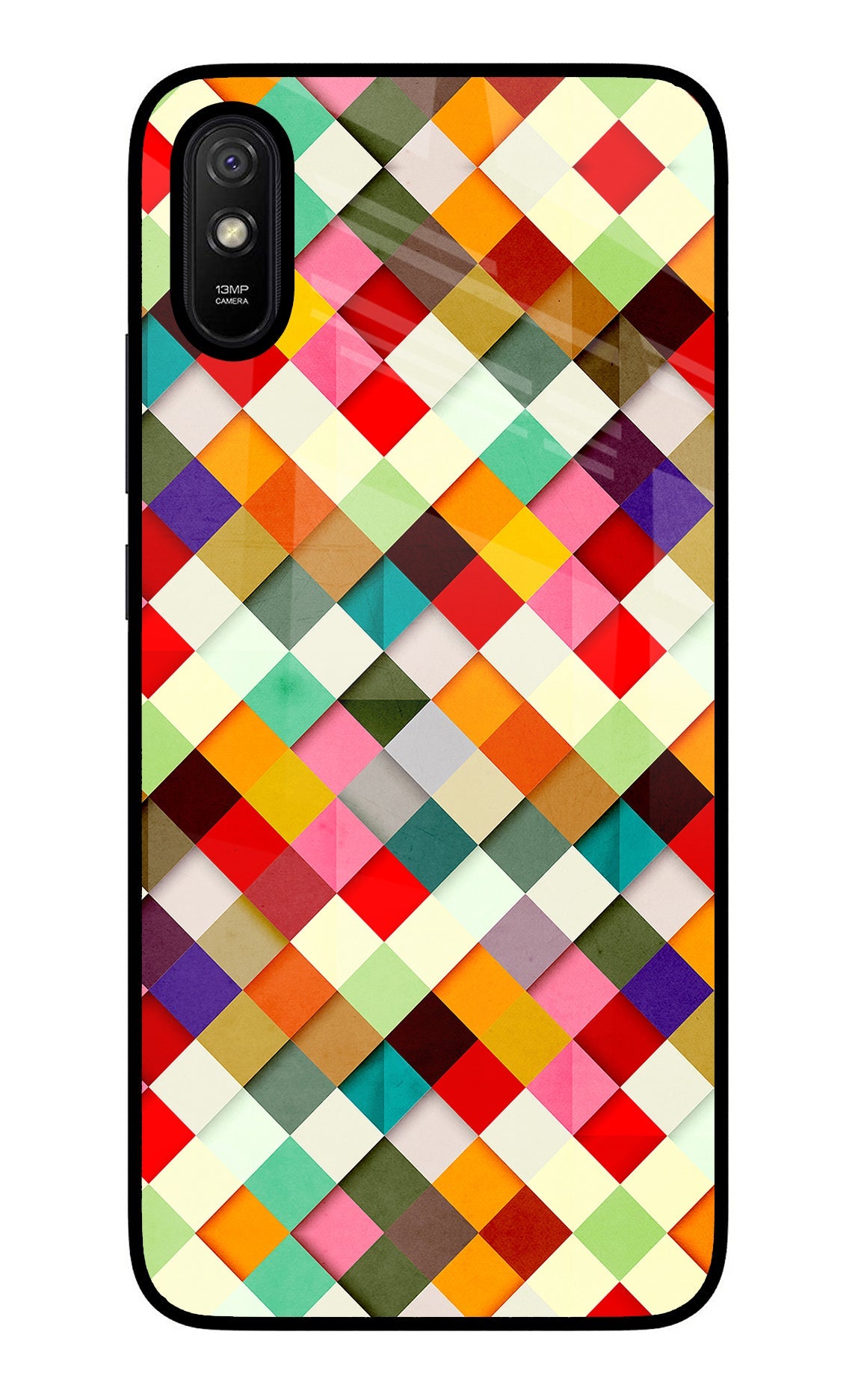 Geometric Abstract Colorful Redmi 9A/9i Glass Case