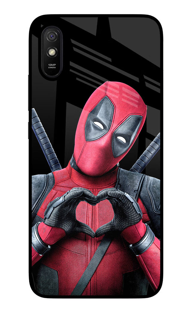 Deadpool Redmi 9A/9i Glass Case Back Cover by Casekaro